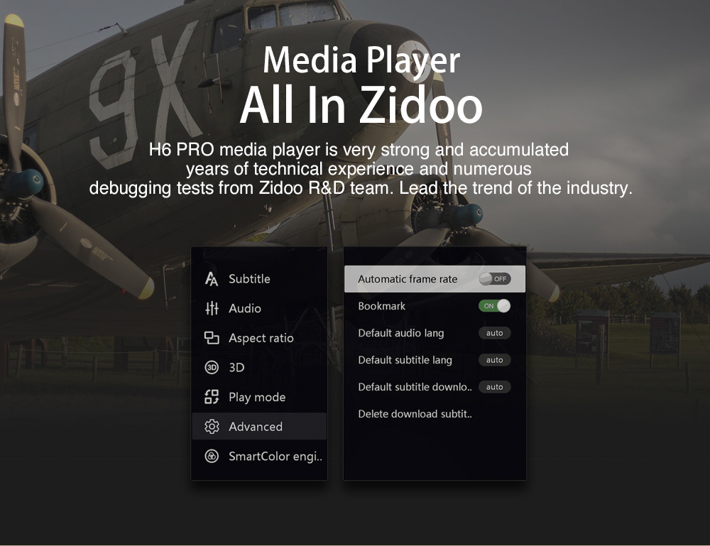 ZIDOO H6 PRO Android 7.0 Nougat 4K TV Box Allwinner H6 DDR4 2GB eMMC 16GB 1000M LAN ac WIFI Dolby DTS HDR Bluetooth