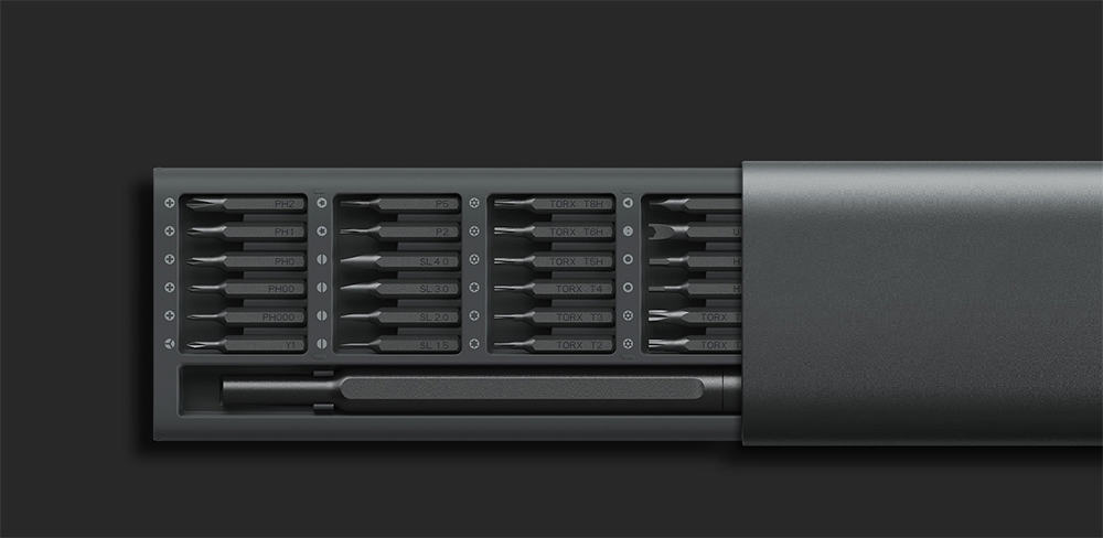 Xiaomi Mijia Wiha Screwdriver Kit 24 in 1 Precision Magnetic Bits Aluminium Alloy - Black