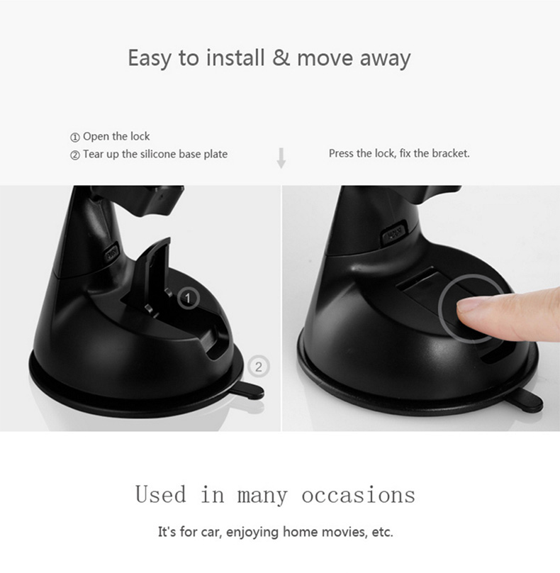 Benks Little Giant Car Mount Phone Holder Car Sucker Universal In Car Dashboard GPS Stand Desktop Stand Smart Back Clip - White