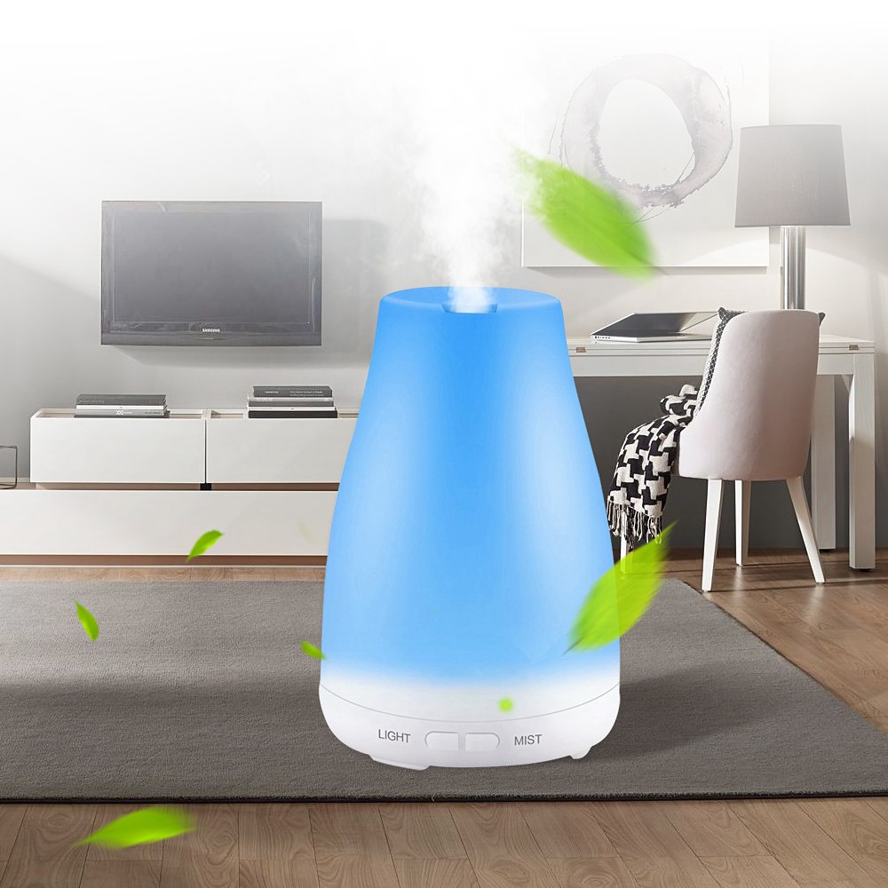 Mini Ultrasonic Essential Oil Diffueser 100ml Mist Humidifier LED Colorful Light -White