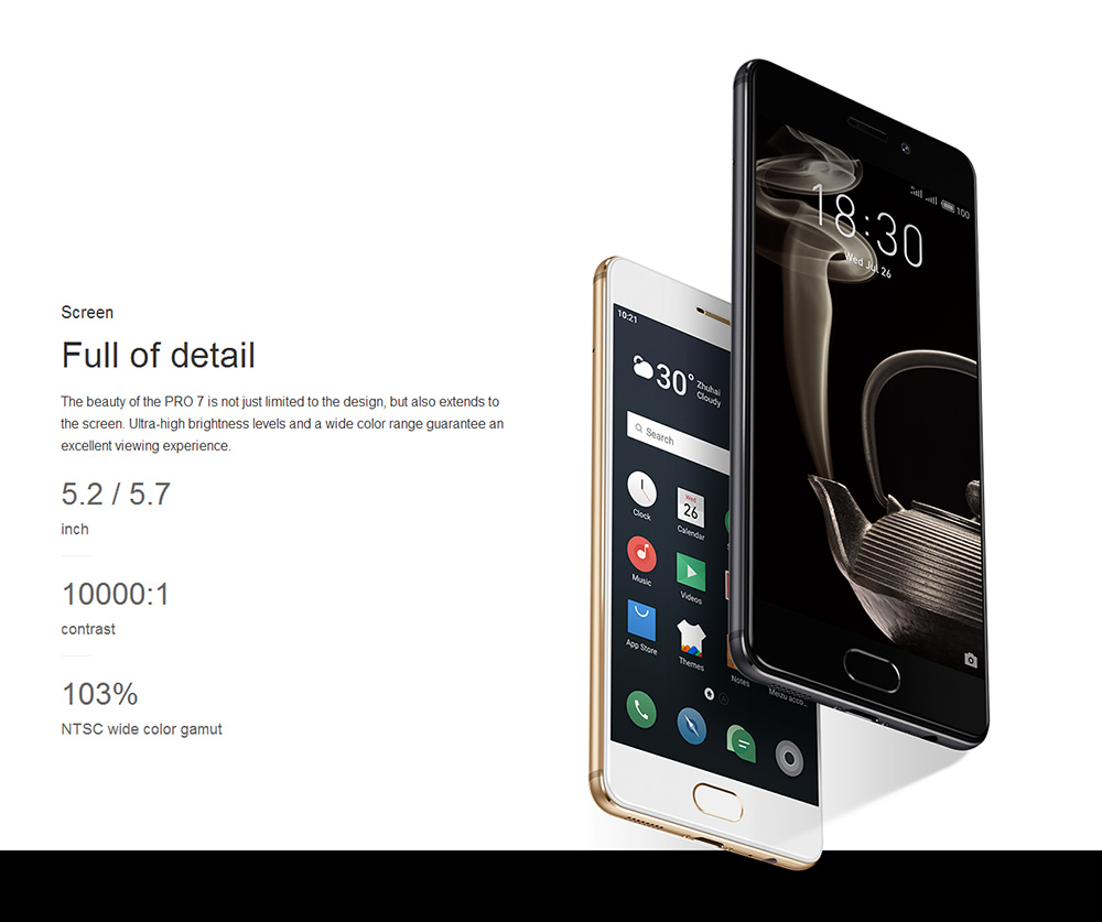 Meizu Pro 7 5.2 Inch Smartphone Super AMOLED Screen 4GB 128GB Helio X30 Deca Core Dual 12.0MP Rear Camera Android 7.0 Hi-Fi Fast Charge mCharge 3.0 - Gold