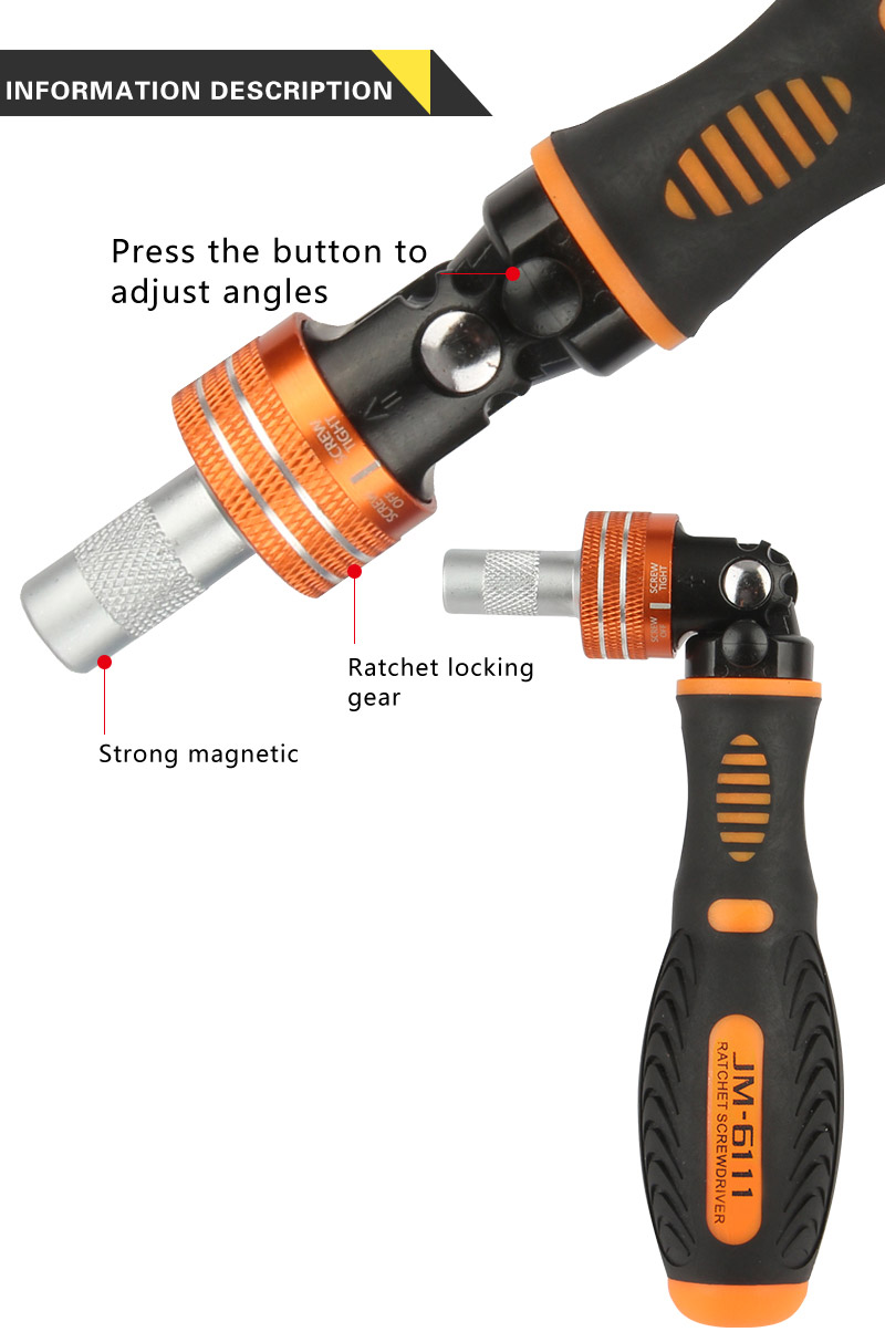 Jakemy JM-6111 69 in 1 Screwdriver Set Multi-function Tool Kit - Orange