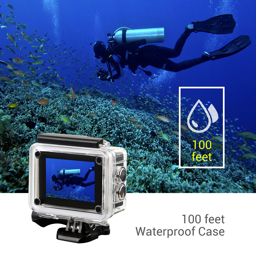 MGCOOL Explorer Pro Action Camera Allwinner V3 4K Sony IMX179 6G Sharkeye Lens 170 Degree Angle Japanese Version-Black