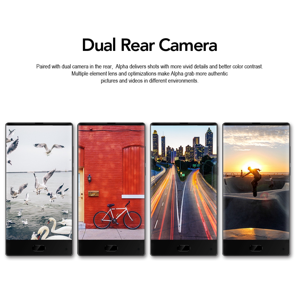 MAZE ALPHA 6.0 Inch 4G LTE Smartphone Dual Rear Camera FHD Screen 4GB RAM 64GB ROM Helio P25 Octa Core 13.0MP Touch ID 4000mAh - Black