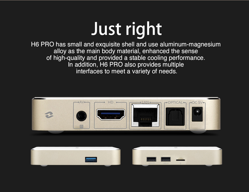 ZIDOO H6 PRO Android 7.0 Nougat 4K TV Box Allwinner H6 DDR4 2GB eMMC 16GB 1000M LAN ac WIFI Dolby DTS HDR Bluetooth