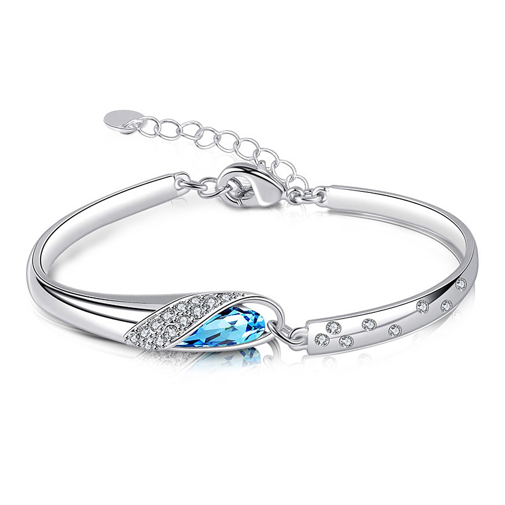 LKN18KRGPZ090 Trendy Bracelet Shinning Round Smooth Bracelet -Silver