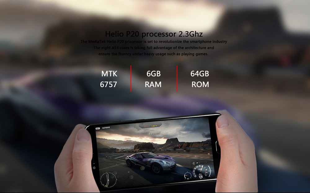MEIIGOO M1 5.5 Inch 4G LTE Smartphone 13.0MP+8.0MP Dual Rear Cam FHD Screen 6GB RAM 64GB ROM Helio P20 MTK6757 Android 7.0 OTG Type-C 4000mAh - Black