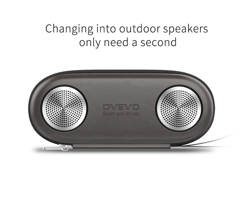 Ovevo D10 Wireless Bluetooth Portable LED Speaker Amplifier 4D Surround Sound - Wood Color