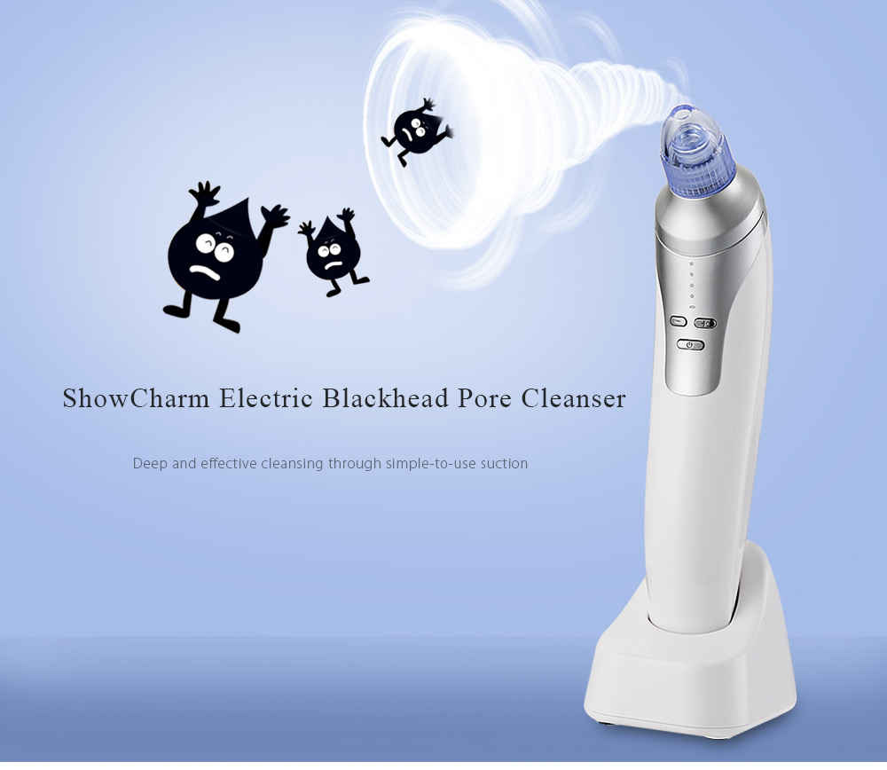 ShowCharm SC-822 Electric Pore Cleaner Blackhead Vacuum Suction Tool -White