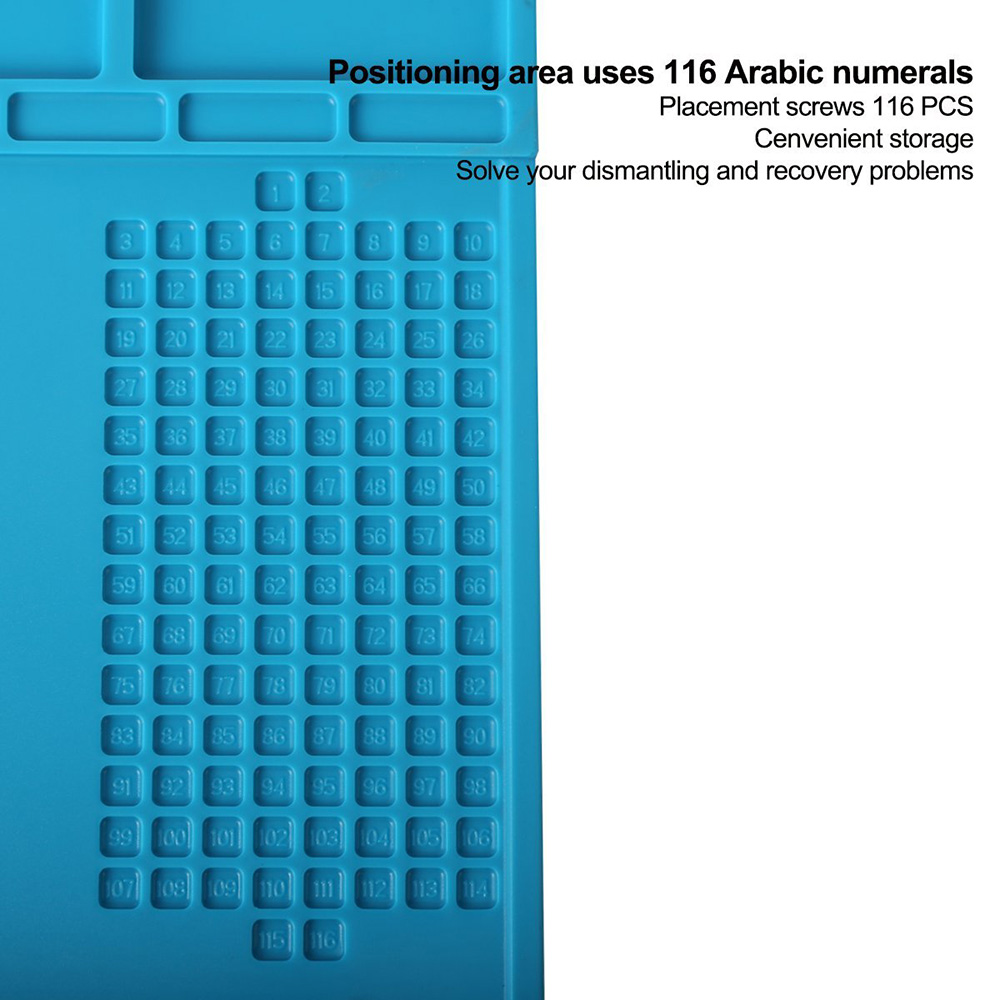 Kaisi S-140 Magnetic Heat Insulation Silicone Pad Desk Mat for Soldering Iron Phone PC Repair