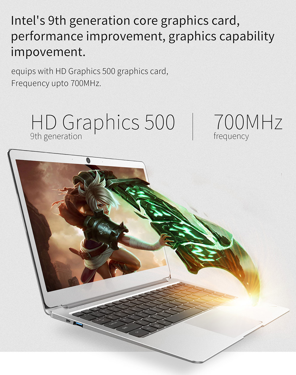 Jumper EZbook 3L Pro 14" Business Laptop Windows 10 Intel Apollo Lake N3450 6GB RAM 64GB SSD Dual Band Wifi USB 3.0 1080P - Silver