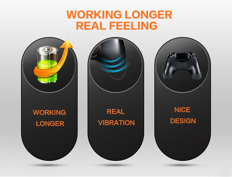 PXN-9608 2.4GHz Wireless Bluetooth Gamepad Vibration Handle Mouse Simulation for Android/PC - Black