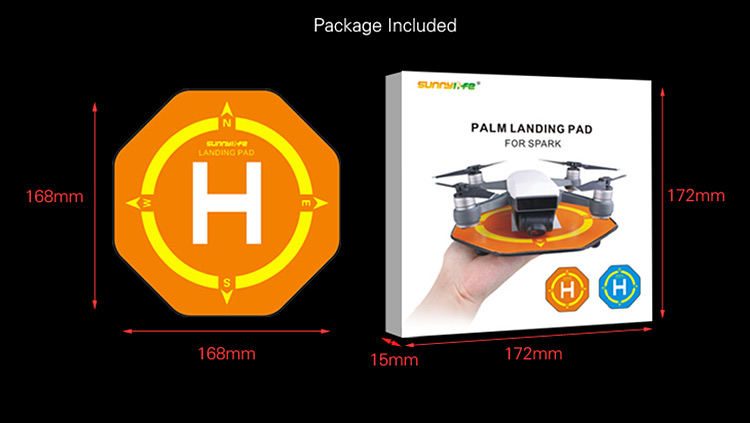 Sunnylife Mini Parking Apron Palm Landing Pad 17cm Anti-skid for DJI Spark - Blue