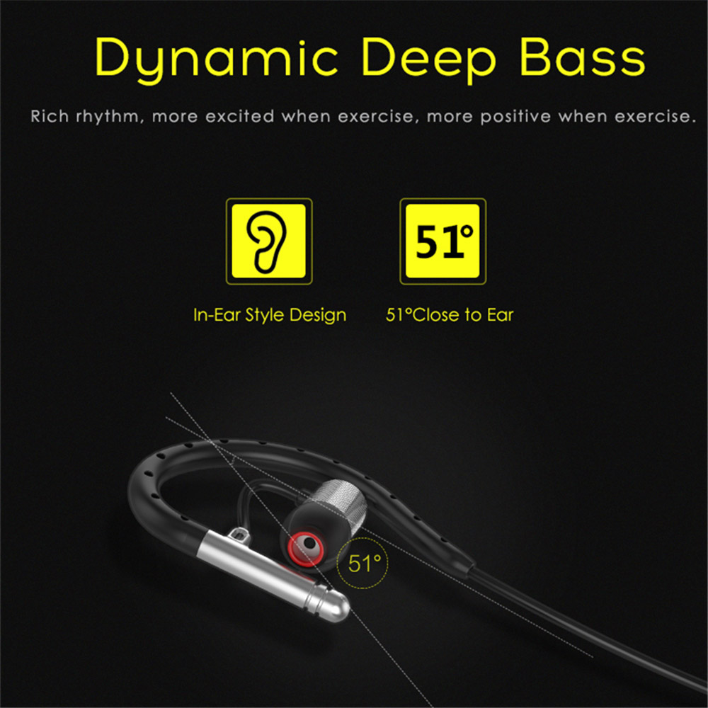 YUER S-503 Sports Bluetooth Headphones Sweatproof Wireless Earphone CSR 4.1 Apt-X HiFi - Rose Gold + Black