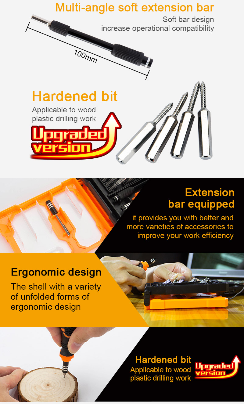 JAKEMY JM-8160 33 in1 Screwdriver Set with Spudger Tweezers for Electronics Repair