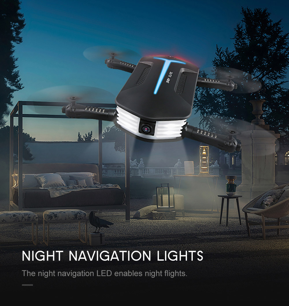 JJRC H37 Mini Baby Elfie WIFI FPV Foldable Drone with HD 720P Camera Beauty Mode Altitude Hold RC Quadcopter RTF - Black