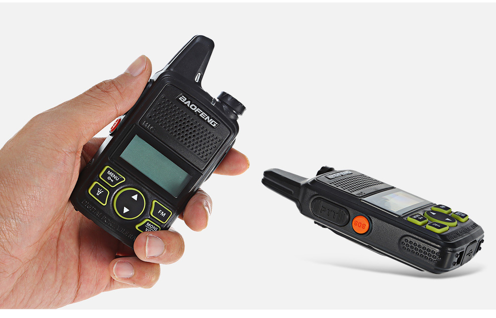 BAOFENG BF T1 Outdoor Walkie Talkie VOX Mini FM Radio with Flashlight -Black