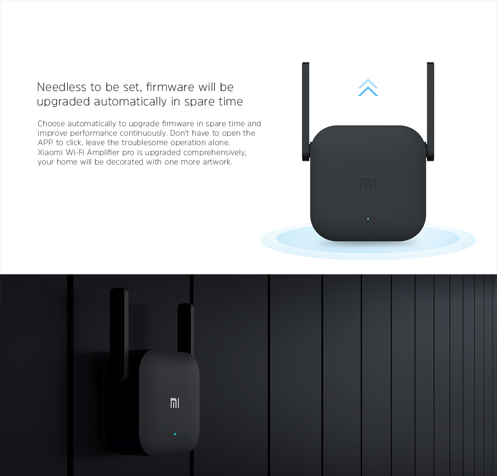 Original Xiaomi WiFi Amplifier Pro 2X2 External Antenna 300Mbps Support 64 Devices Simultaneous Link - Black