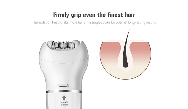 Kemei KM-2199 5 In 1 Beauty Tool Kit Electric Epilator Lady Shaver Machine Hair Removal Facial Cleansing Massage -White