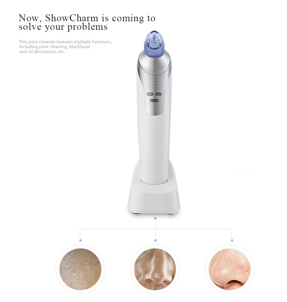 ShowCharm SC-822 Electric Pore Cleaner Blackhead Vacuum Suction Tool -White