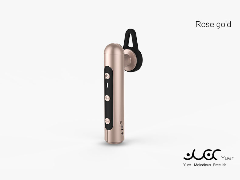 YUER T1 Single Wireless Bluetooth Earphone Noise Reduction Stereo Music Headset - Black