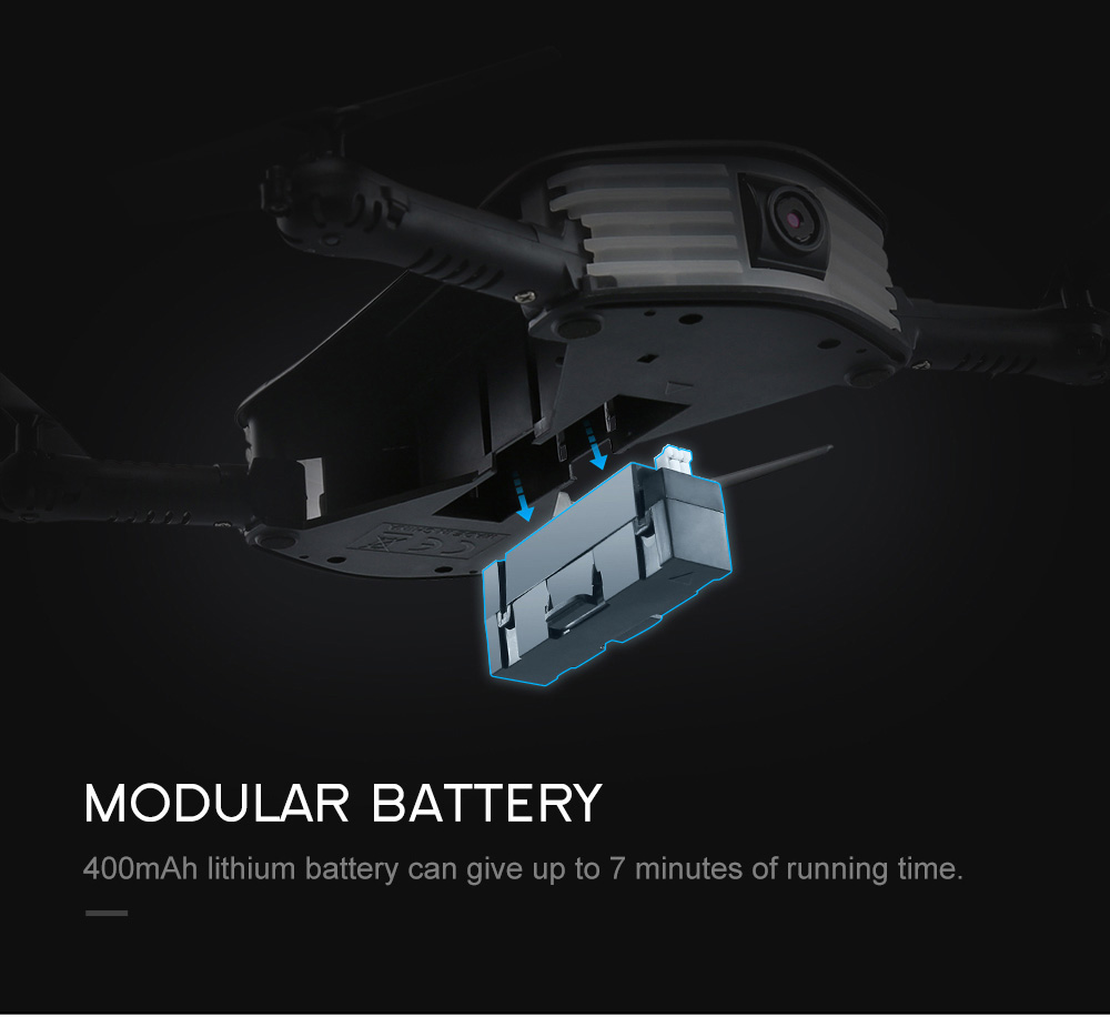 JJRC H37 Mini Baby Elfie WIFI FPV Foldable Drone with HD 720P Camera Beauty Mode Altitude Hold RC Quadcopter RTF - Black