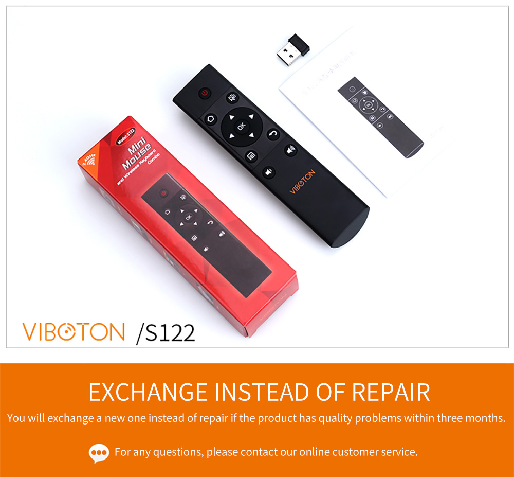 Viboton S122 2.4GHz Wireless Air Mouse Remote IR Remote Controller for PC TV Box