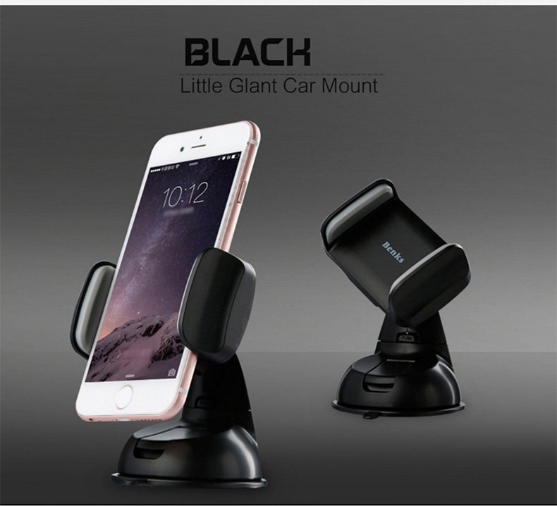 Benks Little Giant Car Mount Phone Holder Car Sucker Universal In Car Dashboard GPS Stand Desktop Stand Smart Back Clip - White