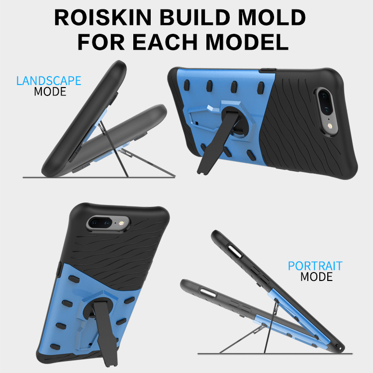 Blue OnePlus 5 Case Armour Series Protective Phone Case 360 Degree Rotating Bracket Stand Cover