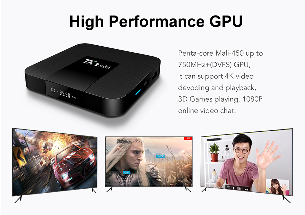 TANIX TX3 MINI Android 7.1 KODI 17.3 Amlogic S905W 4K TV Box 2GB/16GB WIFI LAN
