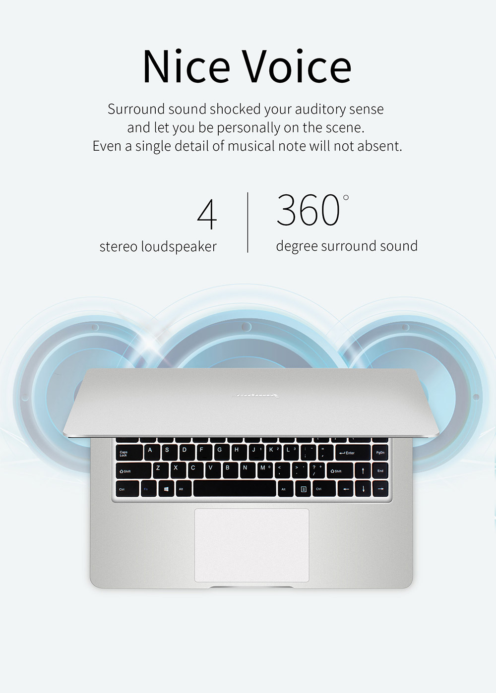 Jumper EZbook 3L Pro 14" Business Laptop Windows 10 Intel Apollo Lake N3450 6GB RAM 64GB SSD Dual Band Wifi USB 3.0 1080P - Silver