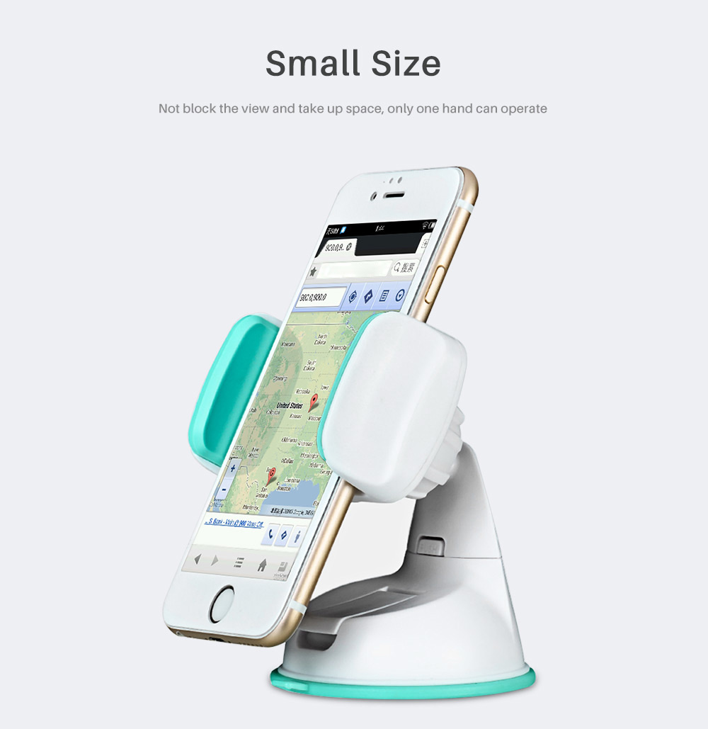 HOCO CA5 Sucker Auto Clip Phone Car Mount Holder 360 Degree Rotation Portable Powerful Car Bracket Stand With Expansible Clamp - Blue + White