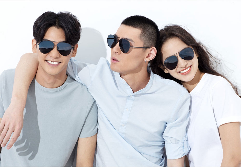 Xiaomi Mjijia TS Unisex Polarized Sunglasses Classic Aviator Sunglasses for Men Women UV 400 - Black