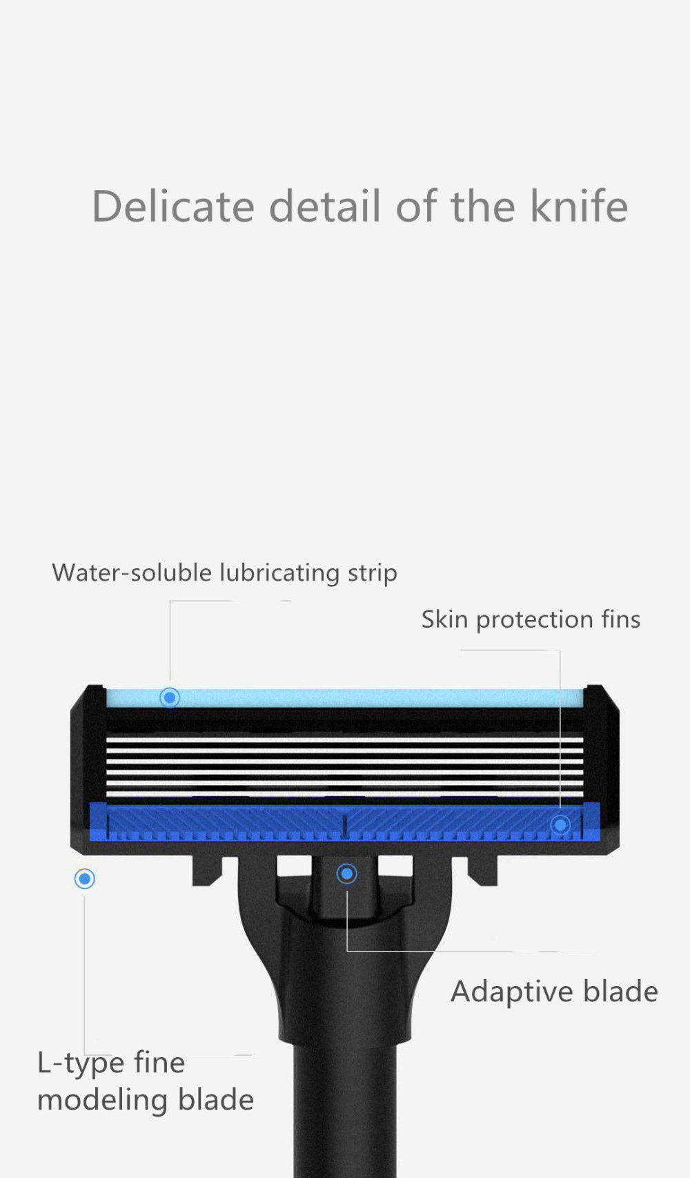 Xiaomi Mijia Lemon Shaver Razor 8 in 1 Shaver Knife Base Shaver Replace Heads Set