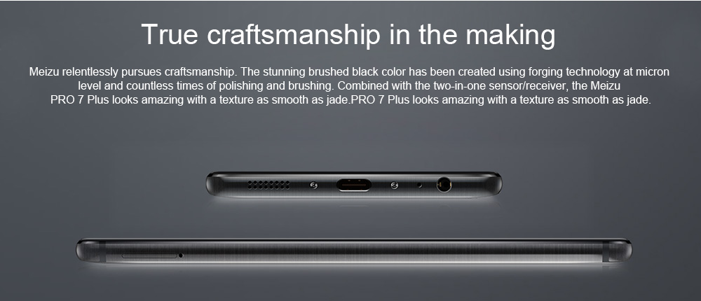 Meizu Pro 7 Plus 5.7 Inch Smartphone 2K Super AMOLED Screen 6GB 64GB Helio X30 Deca Core Dual 12.0MP Rear Camera Android 7.0 Hi-Fi Fast Charge mCharge 4.0 - Gold