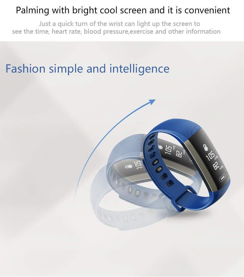 Makibes M2S Plus Smart Bracelet Heart Rate Blood Pressure Pulse Meter Fitness Tracker Blue tooth Compatible with iOS Android - Black