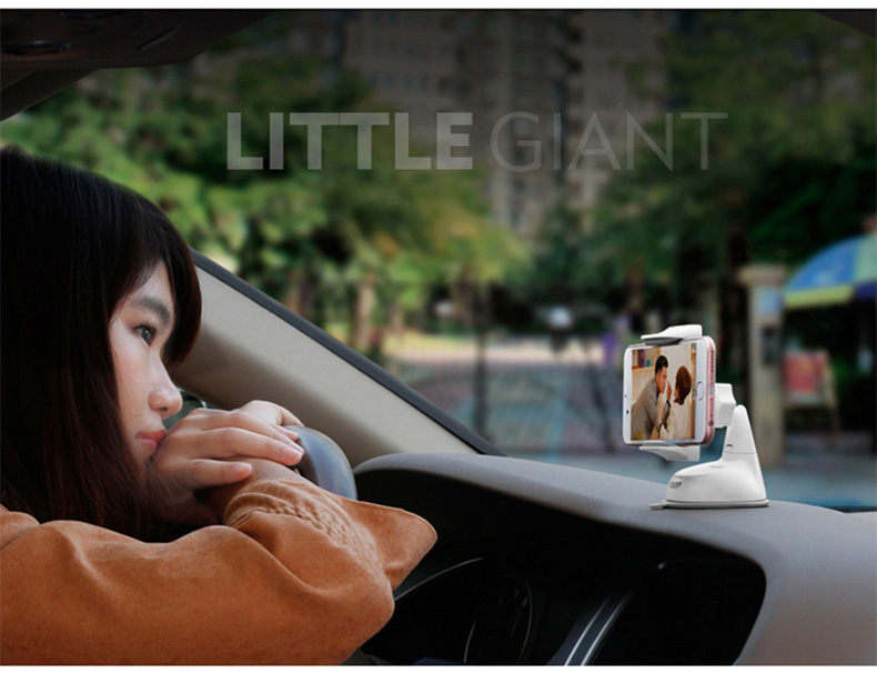 Benks Little Giant Car Mount Phone Holder Car Sucker Universal In Car Dashboard GPS Stand Desktop Stand Smart Back Clip - White