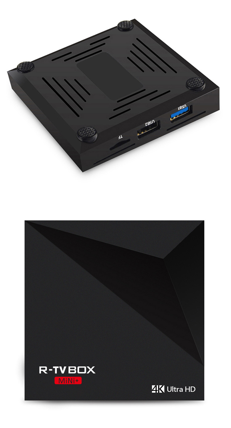 R-TV BOX MINI+ Android 7.1.1 RK3328 4K VP9 KODI 17.1 TV Box 2GB/16GB 802.11 b/g/n WIFI LAN H.265 HDR10 USB3.0
