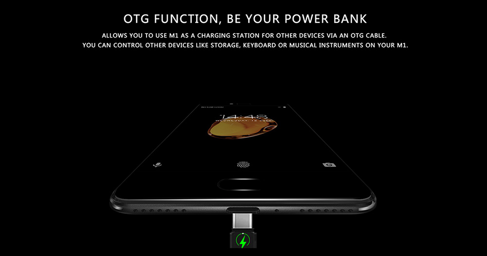 MEIIGOO M1 5.5 Inch 4G LTE Smartphone 13.0MP+8.0MP Dual Rear Cam FHD Screen 6GB RAM 64GB ROM Helio P20 MTK6757 Android 7.0 OTG Type-C 4000mAh - Black