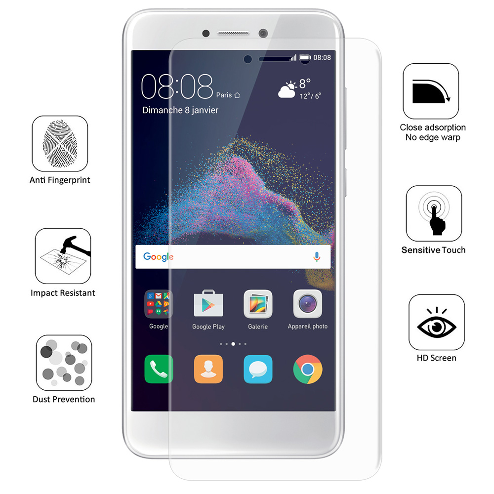 Transparent Huawei P8 Lite 2017 Screen Film ENKAY Hat-Prince 0.1mm 3D Explosion-proof Membrane Glass