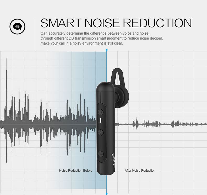 YUER T1 Single Wireless Bluetooth Earphone Noise Reduction Stereo Music Headset - Black