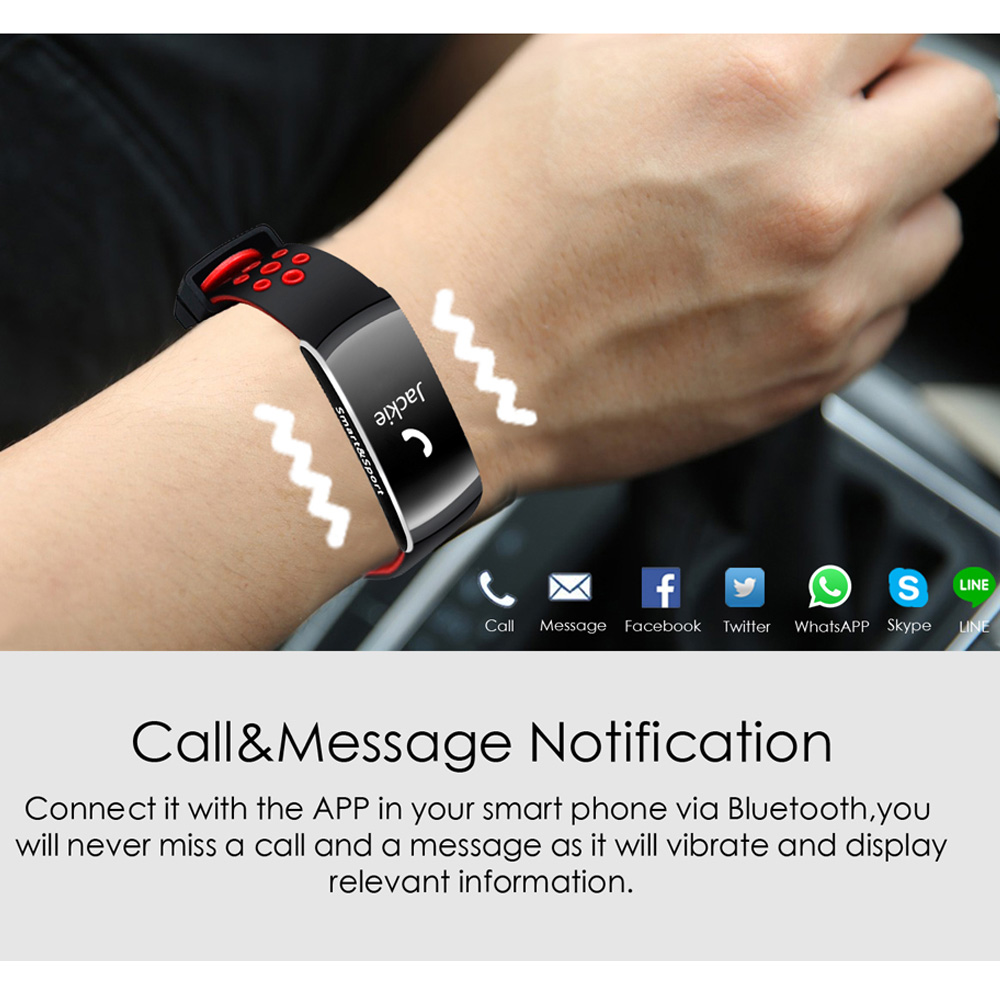 Q8 Smart Band IP68 Water Resistance 0.96" OLED Heart Rate Pedometer Fitness Tracker Bluetooth Compatible with iOS Android - Red