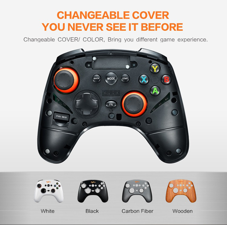PXN-9608 2.4GHz Wireless Bluetooth Gamepad Vibration Handle Mouse Simulation for Android/PC - Black