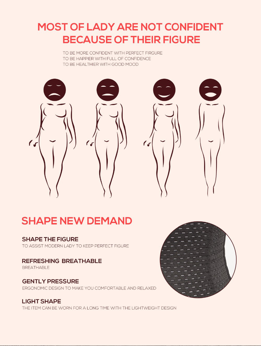 Waist Training Corset Body Slimming Belt Shaper Waist Slimming Strap -L Size