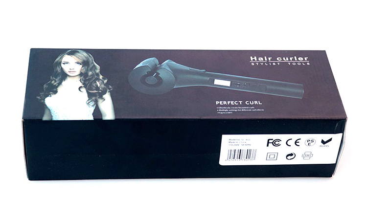 ShowCharm SC-811 Ceramic Hair Curler Automatic Curling Iron Wand Curls Machine with LCD Screen -US Plug