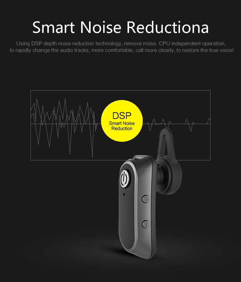 Yuer L-520 Single Business Bluetooth Headphone with Mic Stereo Hands-free Earphone - Black