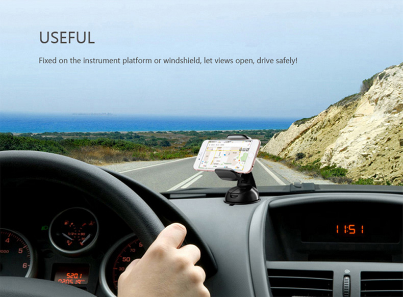 Benks Little Giant Car Mount Phone Holder Car Sucker Universal In Car Dashboard GPS Stand Desktop Stand Smart Back Clip - White