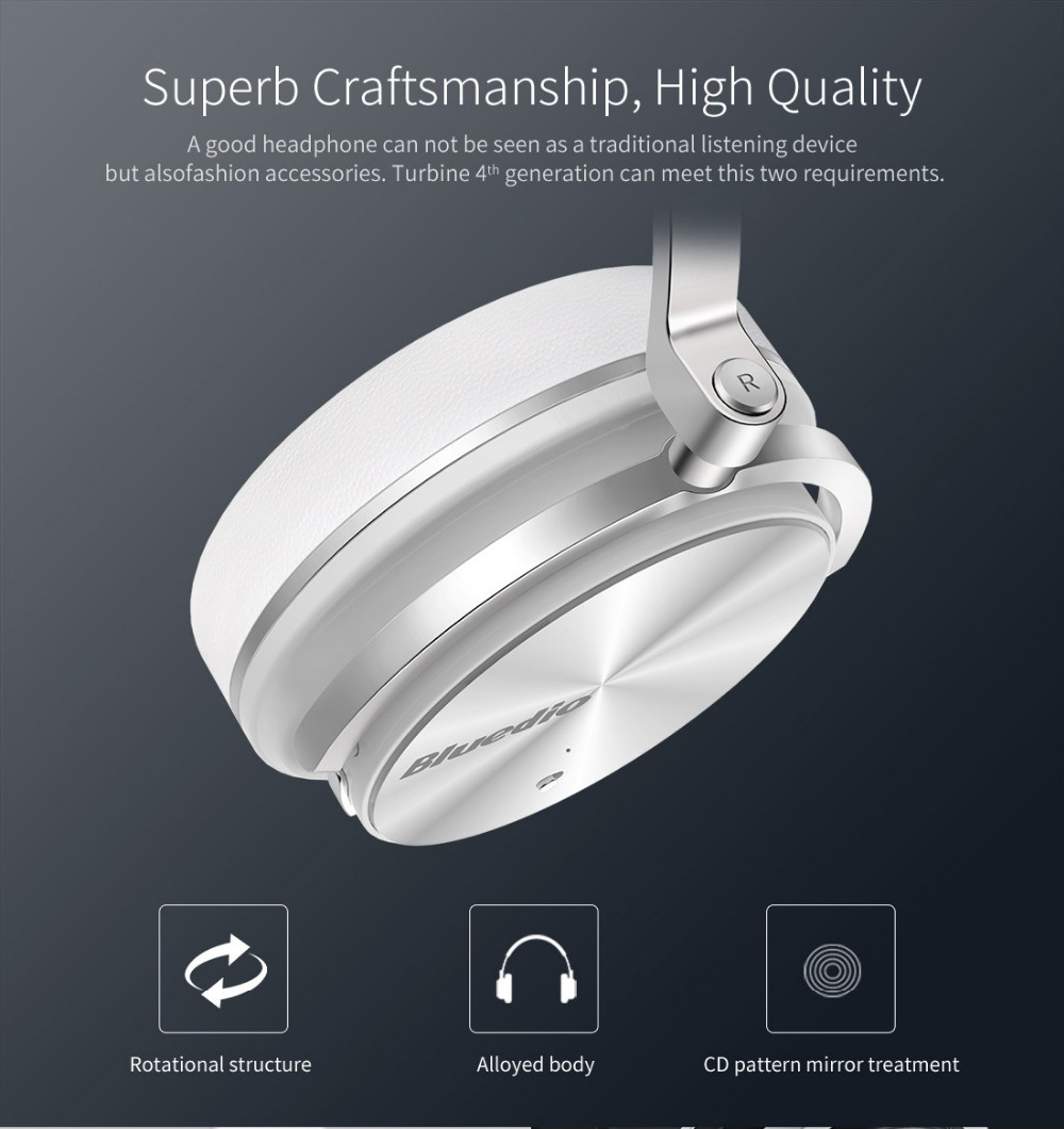 Bluedio T4 Wireless Bluetooth Headphone ANC Active Noise Cancelling Headset with Mic - Black