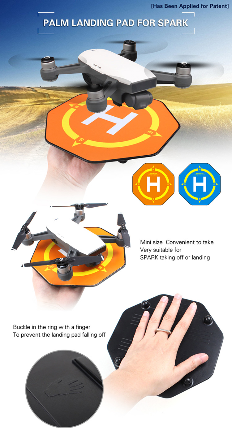Sunnylife Mini Parking Apron Palm Landing Pad 17cm Anti-skid for DJI Spark - Blue