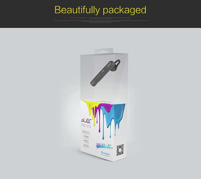 YUER T1 Single Wireless Bluetooth Earphone Noise Reduction Stereo Music Headset - Black
